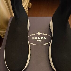 Prada Black High-Top sock Sneakers brand new size 39/9 never worn in box